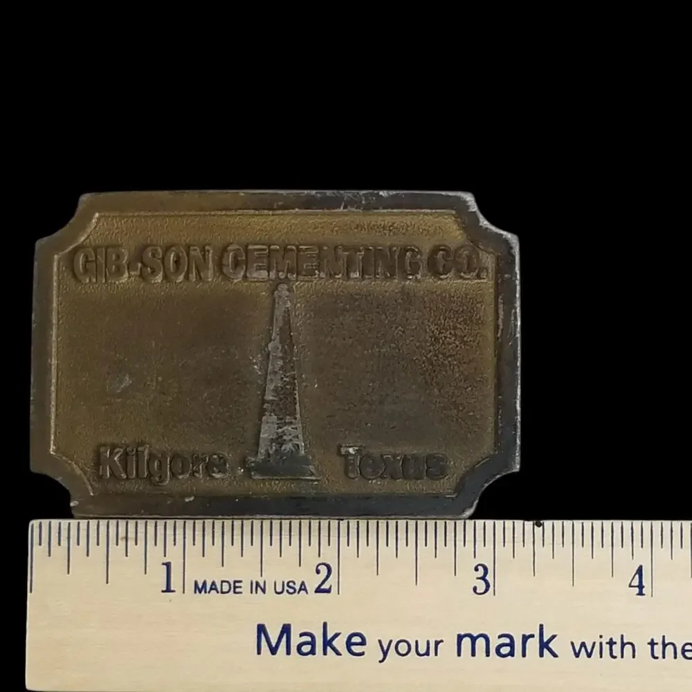 Vintage Belt Buckle Gib.Son Gibson Cementing Co. Kilgore‎ Texas Hit Line USA